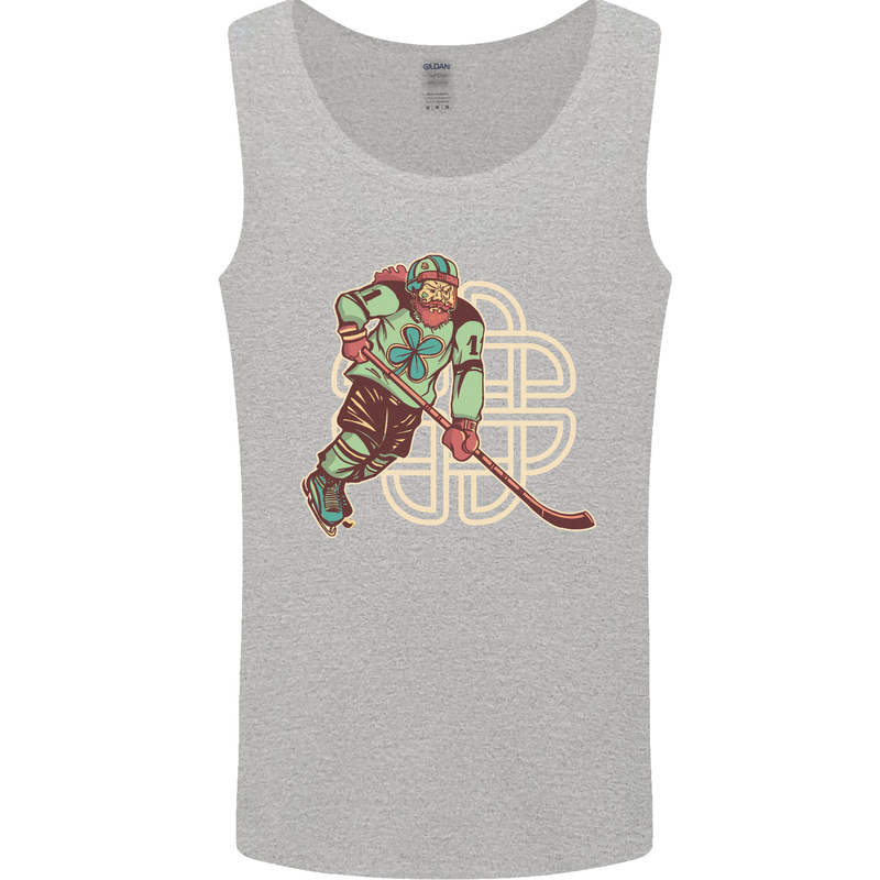 St Patricks Day Ice Hockey Mens Vest Tank Top Sports Grey