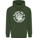 St Patricks Day Kiss Me Im a Little Bit Irish Childrens Kids Hoodie Forest Green