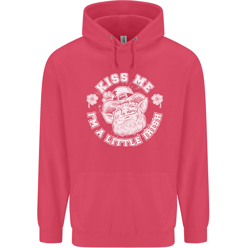 St Patricks Day Kiss Me Im a Little Bit Irish Childrens Kids Hoodie Heliconia