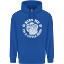 St Patricks Day Kiss Me Im a Little Bit Irish Childrens Kids Hoodie Royal Blue