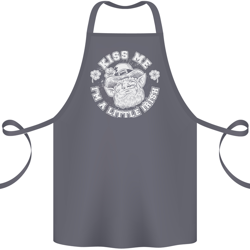 St Patricks Day Kiss Me Im a Little Bit Irish Cotton Apron 100% Organic Steel