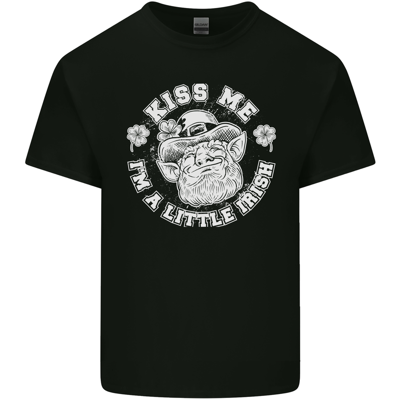 St Patricks Day Kiss Me Im a Little Bit Irish Kids T-Shirt Childrens Black