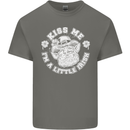 St Patricks Day Kiss Me Im a Little Bit Irish Kids T-Shirt Childrens Charcoal