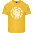 St Patricks Day Kiss Me Im a Little Bit Irish Kids T-Shirt Childrens Yellow