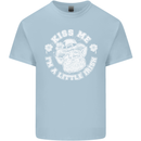 St Patricks Day Kiss Me Im a Little Bit Irish Mens Cotton T-Shirt Tee Top Light Blue