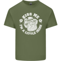 St Patricks Day Kiss Me Im a Little Bit Irish Mens Cotton T-Shirt Tee Top Military Green