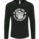St Patricks Day Kiss Me Im a Little Bit Irish Mens Long Sleeve T-Shirt Black
