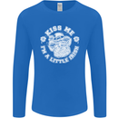 St Patricks Day Kiss Me Im a Little Bit Irish Mens Long Sleeve T-Shirt Royal Blue