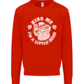 St Patricks Day Kiss Me Im a Little Bit Irish Mens Sweatshirt Jumper Bright Red