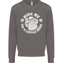 St Patricks Day Kiss Me Im a Little Bit Irish Mens Sweatshirt Jumper Charcoal