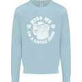 St Patricks Day Kiss Me Im a Little Bit Irish Mens Sweatshirt Jumper Light Blue