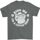 St Patricks Day Kiss Me Im a Little Bit Irish Mens T-Shirt 100% Cotton Charcoal