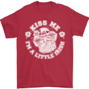 St Patricks Day Kiss Me Im a Little Bit Irish Mens T-Shirt 100% Cotton Red