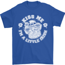 St Patricks Day Kiss Me Im a Little Bit Irish Mens T-Shirt 100% Cotton Royal Blue