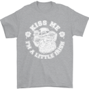 St Patricks Day Kiss Me Im a Little Bit Irish Mens T-Shirt 100% Cotton Sports Grey