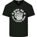 St Patricks Day Kiss Me Im a Little Bit Irish Mens V-Neck Cotton T-Shirt Black