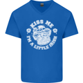 St Patricks Day Kiss Me Im a Little Bit Irish Mens V-Neck Cotton T-Shirt Royal Blue
