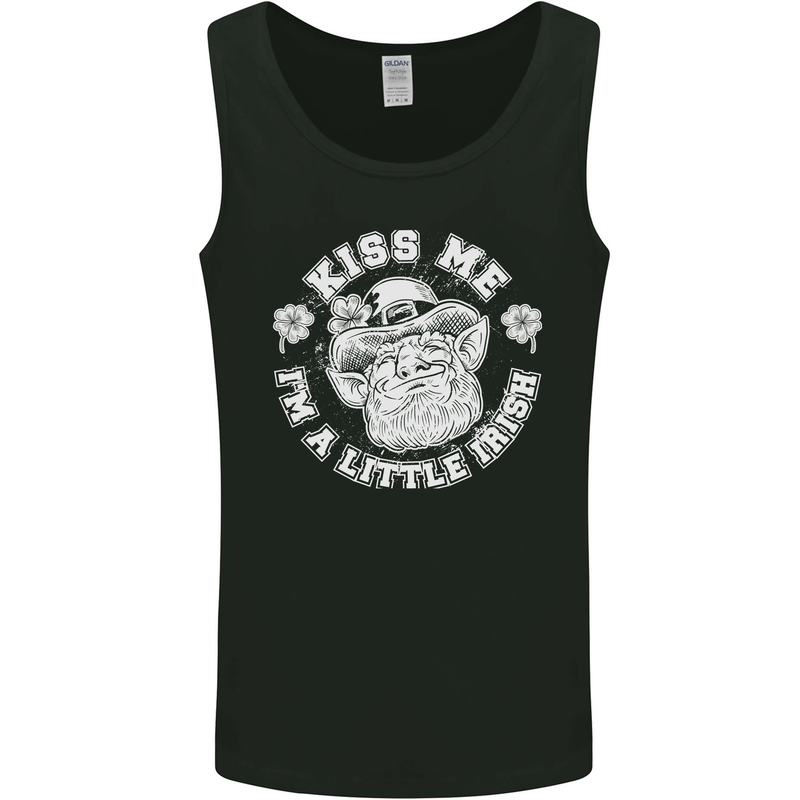 St Patricks Day Kiss Me Im a Little Bit Irish Mens Vest Tank Top Black