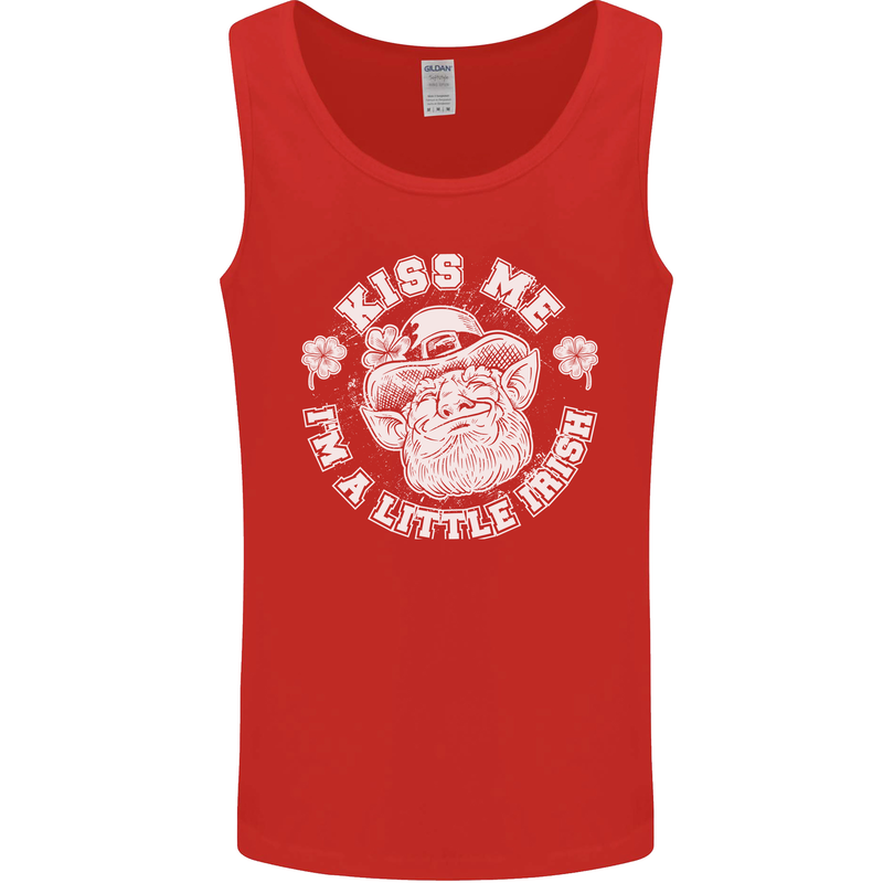 St Patricks Day Kiss Me Im a Little Bit Irish Mens Vest Tank Top Red