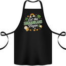 St Patricks Day Let the Shenanigans Begin Cotton Apron 100% Organic Black