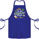 St Patricks Day Let the Shenanigans Begin Cotton Apron 100% Organic Royal Blue