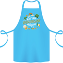 St Patricks Day Let the Shenanigans Begin Cotton Apron 100% Organic Turquoise