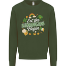 St Patricks Day Let the Shenanigans Begin Kids Sweatshirt Jumper Forest Green