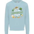 St Patricks Day Let the Shenanigans Begin Kids Sweatshirt Jumper Light Blue
