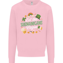 St Patricks Day Let the Shenanigans Begin Kids Sweatshirt Jumper Light Pink