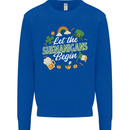 St Patricks Day Let the Shenanigans Begin Kids Sweatshirt Jumper Royal Blue