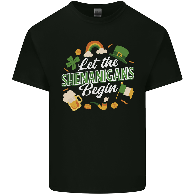 St Patricks Day Let the Shenanigans Begin Kids T-Shirt Childrens Black
