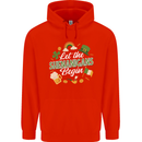 St Patricks Day Let the Shenanigans Begin Mens 80% Cotton Hoodie Bright Red