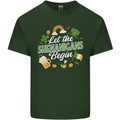 St Patricks Day Let the Shenanigans Begin Mens Cotton T-Shirt Tee Top Forest Green