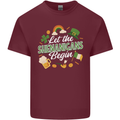 St Patricks Day Let the Shenanigans Begin Mens Cotton T-Shirt Tee Top Maroon
