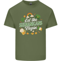 St Patricks Day Let the Shenanigans Begin Mens Cotton T-Shirt Tee Top Military Green