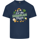 St Patricks Day Let the Shenanigans Begin Mens Cotton T-Shirt Tee Top Navy Blue