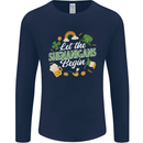 St Patricks Day Let the Shenanigans Begin Mens Long Sleeve T-Shirt Navy Blue