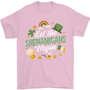 St Patricks Day Let the Shenanigans Begin Mens T-Shirt 100% Cotton Light Pink