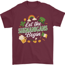St Patricks Day Let the Shenanigans Begin Mens T-Shirt 100% Cotton Maroon