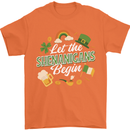St Patricks Day Let the Shenanigans Begin Mens T-Shirt 100% Cotton Orange