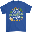 St Patricks Day Let the Shenanigans Begin Mens T-Shirt 100% Cotton Royal Blue