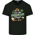 St Patricks Day Let the Shenanigans Begin Mens V-Neck Cotton T-Shirt Black