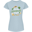 St Patricks Day Let the Shenanigans Begin Womens Petite Cut T-Shirt Light Blue