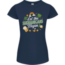 St Patricks Day Let the Shenanigans Begin Womens Petite Cut T-Shirt Navy Blue