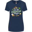 St Patricks Day Let the Shenanigans Begin Womens Wider Cut T-Shirt Navy Blue