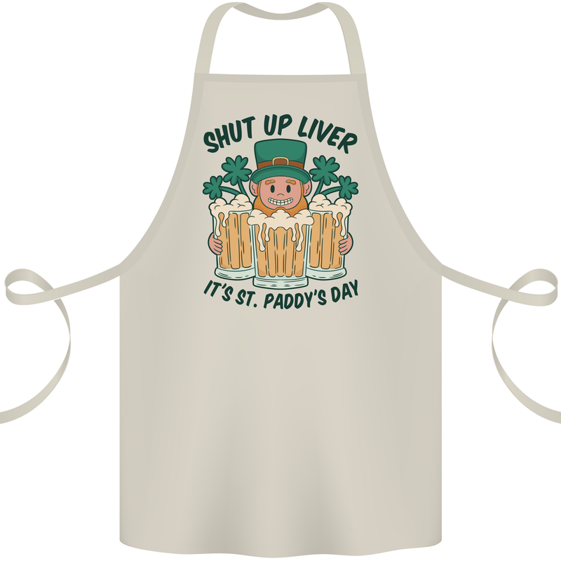 St Patricks Day Shut Up Liver Beer Alcohol Funny Cotton Apron 100% Organic Natural