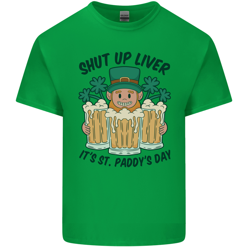St Patricks Day Shut Up Liver Beer Alcohol Funny Kids T-Shirt Childrens Irish Green