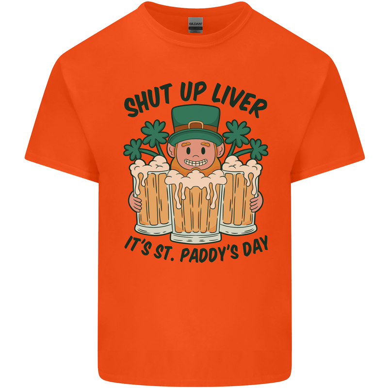 St Patricks Day Shut Up Liver Beer Alcohol Funny Kids T-Shirt Childrens Orange