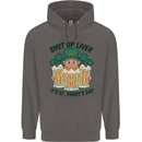 St Patricks Day Shut Up Liver Beer Alcohol Funny Mens 80% Cotton Hoodie Charcoal