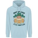 St Patricks Day Shut Up Liver Beer Alcohol Funny Mens 80% Cotton Hoodie Light Blue
